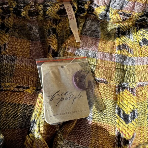 Free People Womens Small Desert Heat Harem Pants Knit Yellow Combo Southwestern - Picture 9 of 15